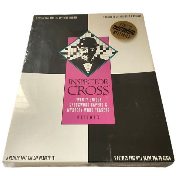 NOS Inspector Cross Vol 2 Murder Mystery Crossword Puzzle Game Sealed Vintage. C - Picture 3 of 16